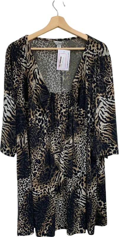 And Abigail Brown Leopard Print Dress UK 30