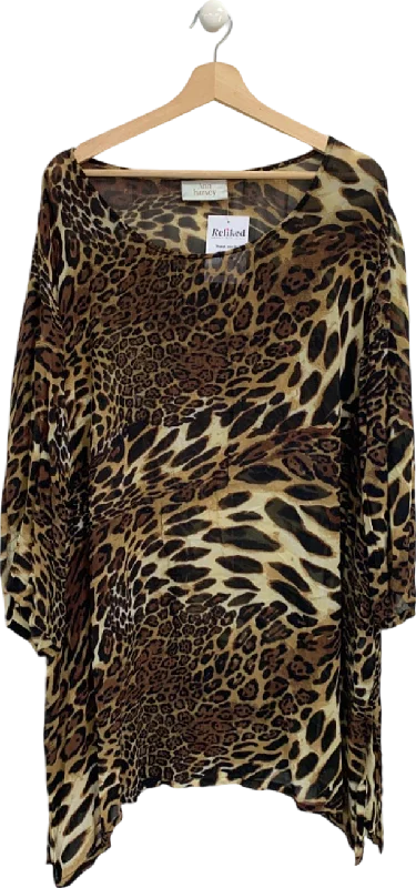 Ann Harvey Multiple Leopard Print Kaftan Top UK 26/28