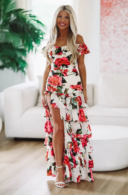 Good For You Floral Maxi Dress - White