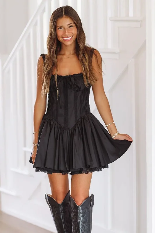 Sparks Fly Mini Dress - Black