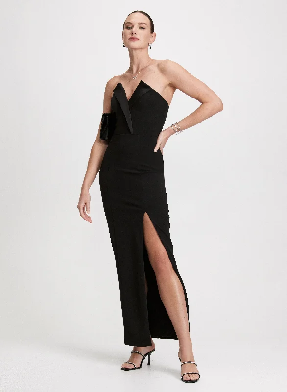 Tuxedo-Style Evening Dress