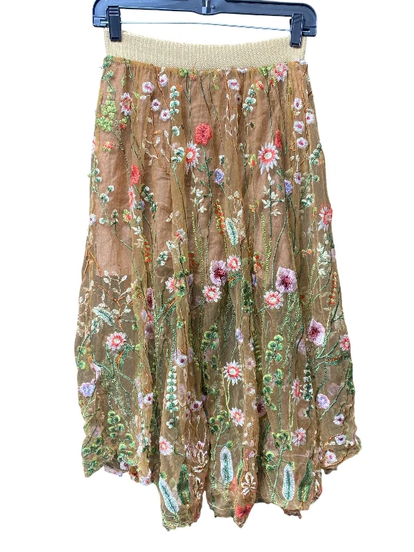 Skirt Midi By Aratta Silent Journey In Brown, Size: Xs