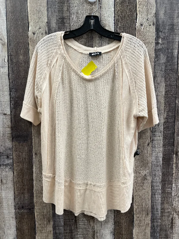 Top Short Sleeve By Blue B In Beige, Size: M