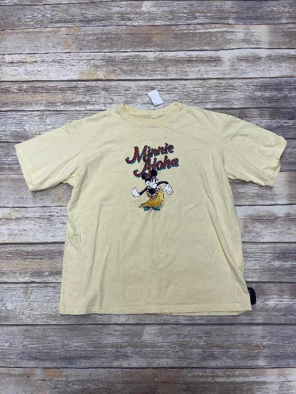 Top Short Sleeve By Disney Store In Yellow, Size: L