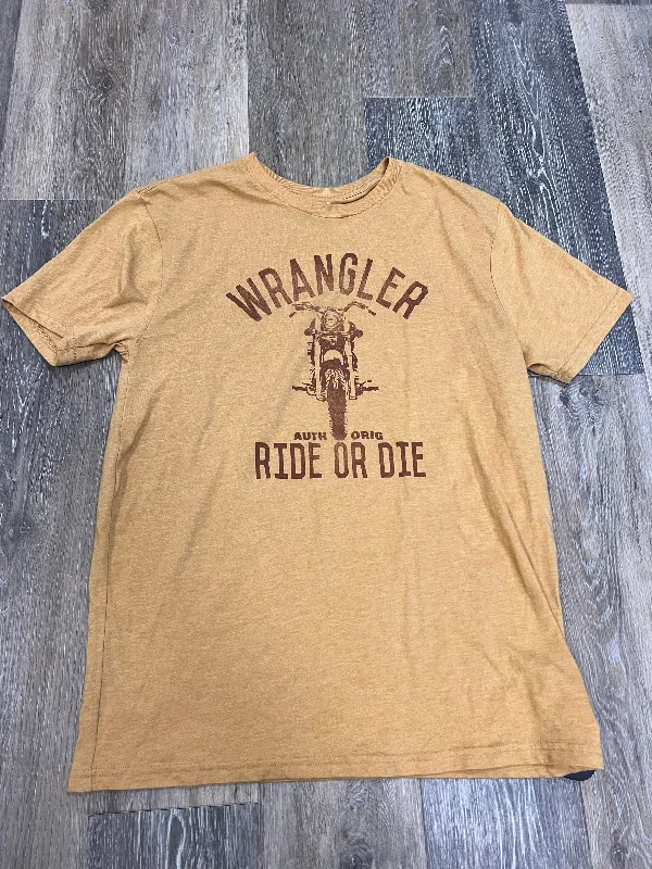 Top Short Sleeve By Wrangler In Yellow, Size: M