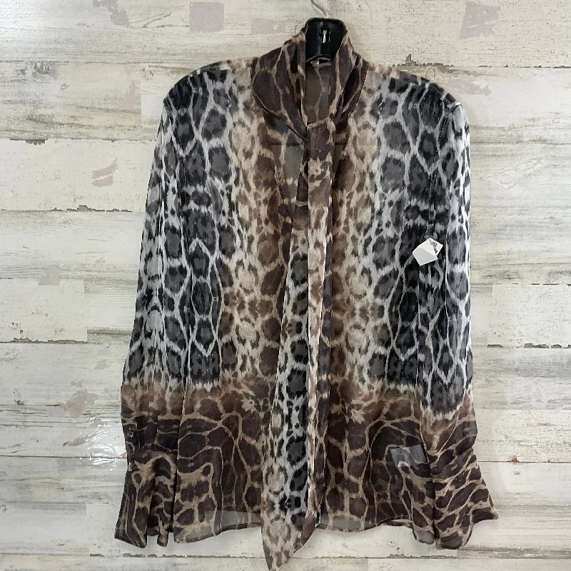 Blouse Long Sleeve By Equipment In Animal Print, Size: S