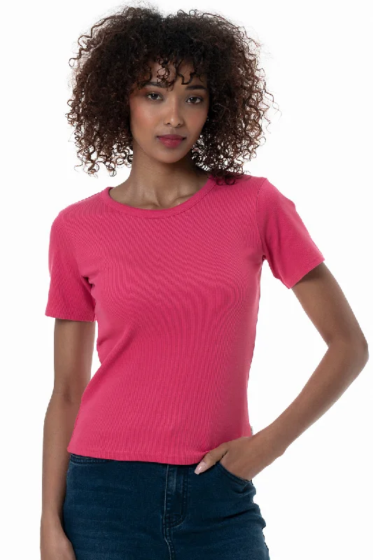 Ribbed T-Shirt _ 152258 _ Pink