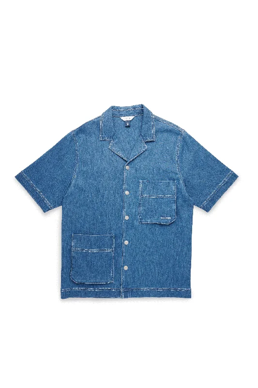 Mens Camp Collar Denim Shirt