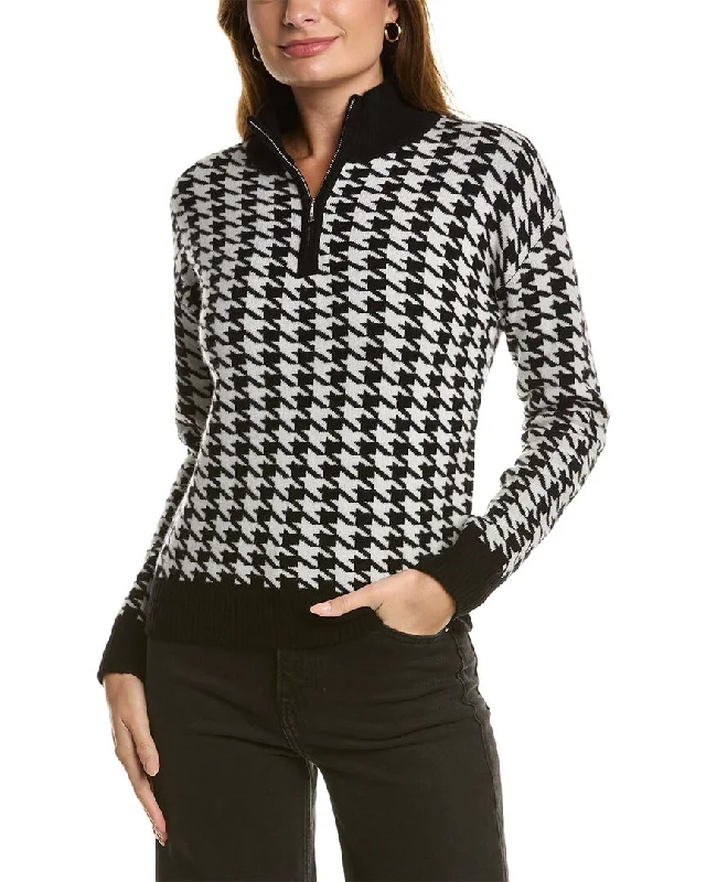 Kier+J Houndstooth Wool & Cashmere-Blend Sweater