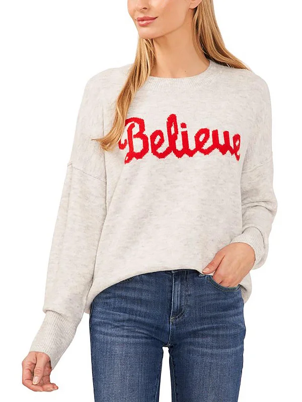 Womens Crewneck H Pullover Sweater