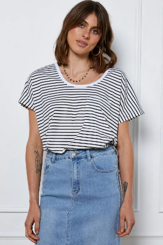 Stripe T Shirt Short Sleeve