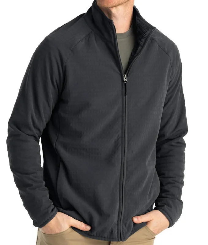 Gridback Fleece Jacket In Black Sand