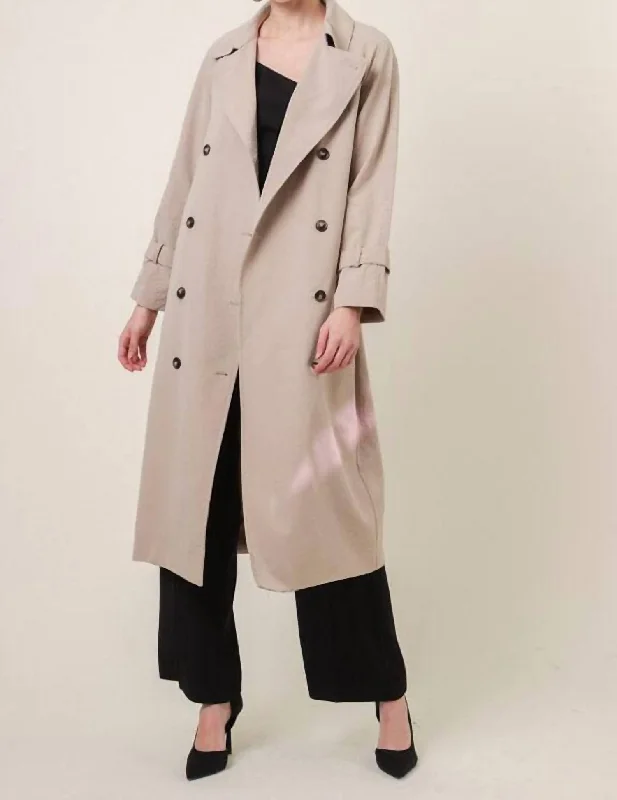 Peyton Trench Coat In Taupe