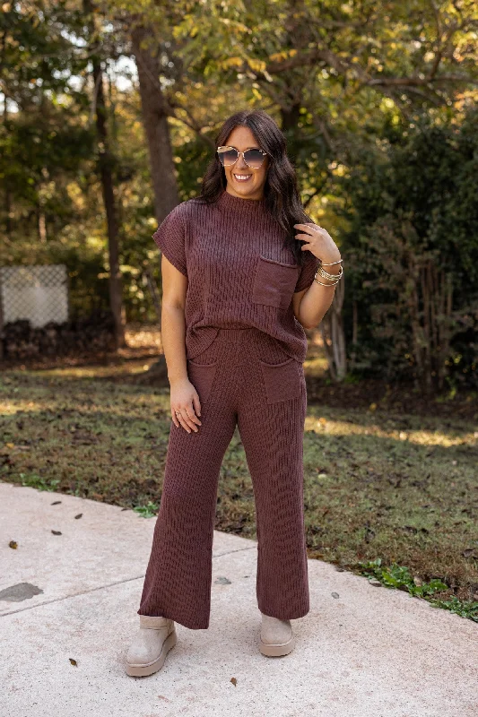 Casual Daydreams Chocolate Knit Pants