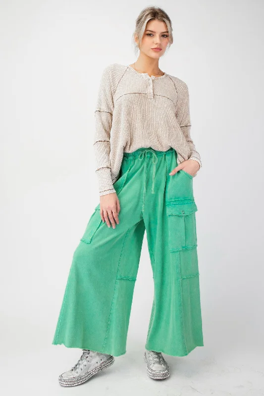 Comfy Trends Washed Green Pants