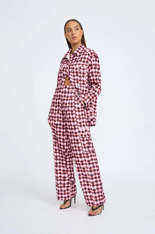 Quincy Set Cargo Pant | Final Sale - Red Wine Pink Multi