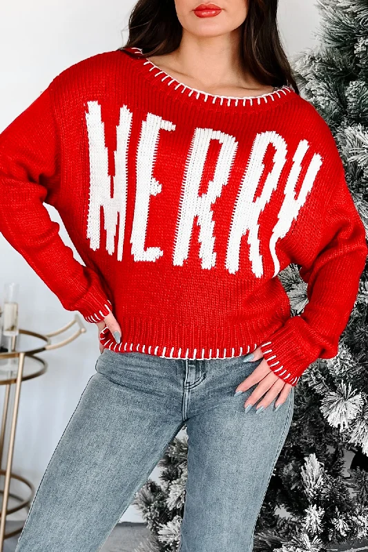 "Merry" As Can Be Holiday Sweater (Red)